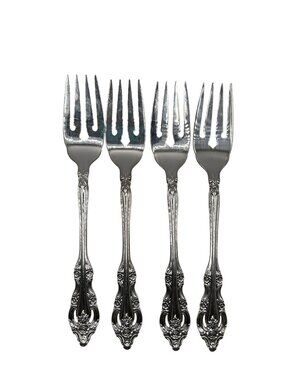 Oneida Silver Silverplate Artistry Salad Forks 1965 Set Of 4 Vintage Flatware